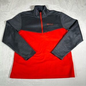 Marmot Sweater Men Size L Long Sleeve 1/3 Zip Fleece Activewear Stretch Comfort